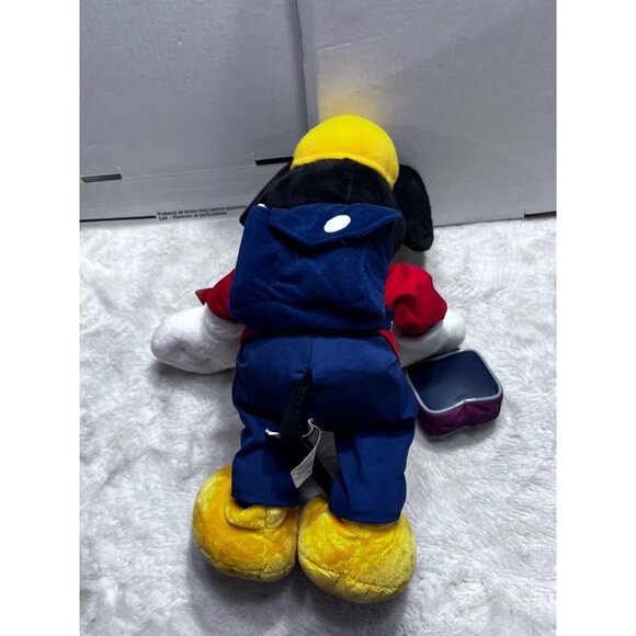 Mickey Mouse Disney Store Plush Toy 18" Tall In School Outfit With Yellow Hat & - Picture 5 of 6